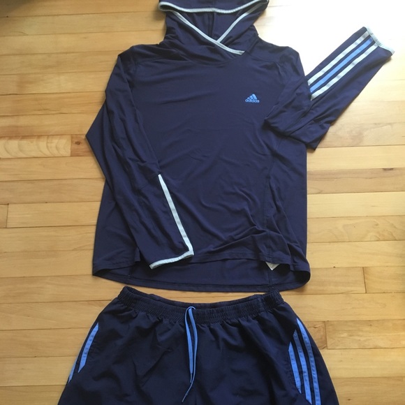adidas Tops - Adidas climatize matching hooded top and shorts